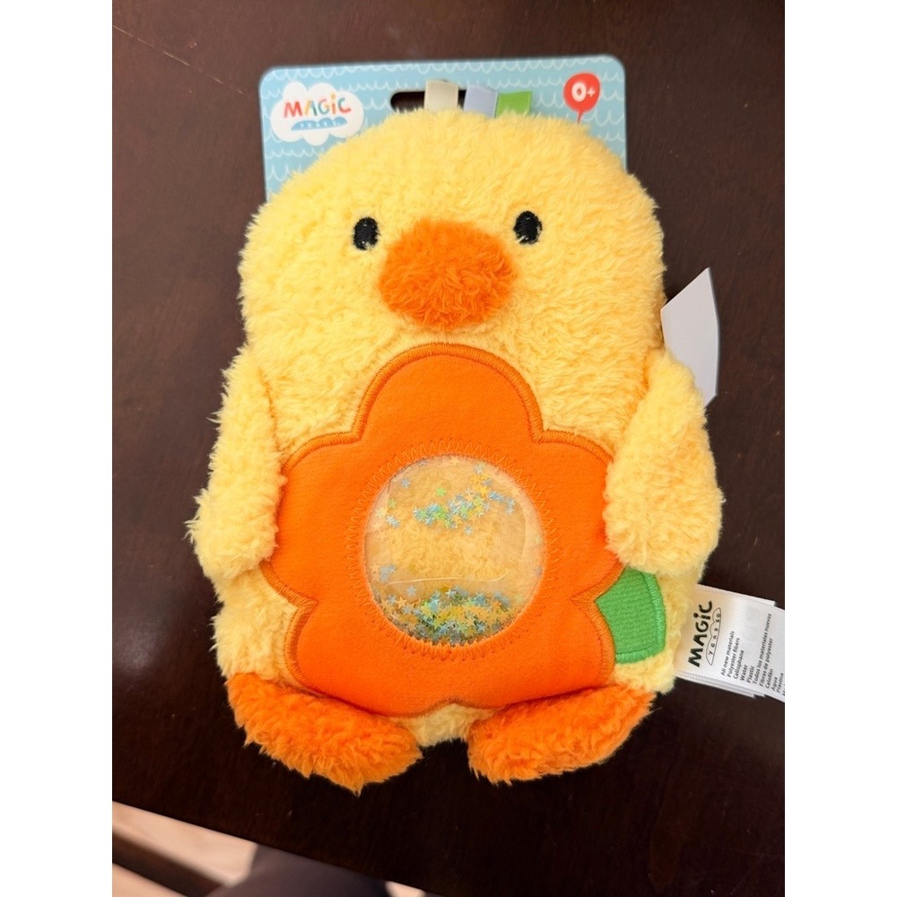 Magic Years Soft Sensory Toy Baby OS Yellow Chick Plush Glitter 6-pack NWT